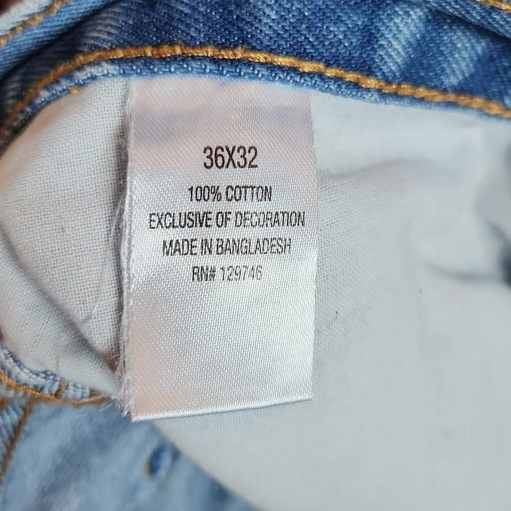 Blue Mountain high rise wide leg distressed medium blue acid washed jeans